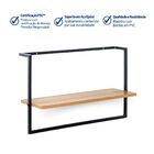 Prateleira com Suporte Industrial Preto Retangular 40x65cm Marrom Mel MDP e Metal Bemfixa