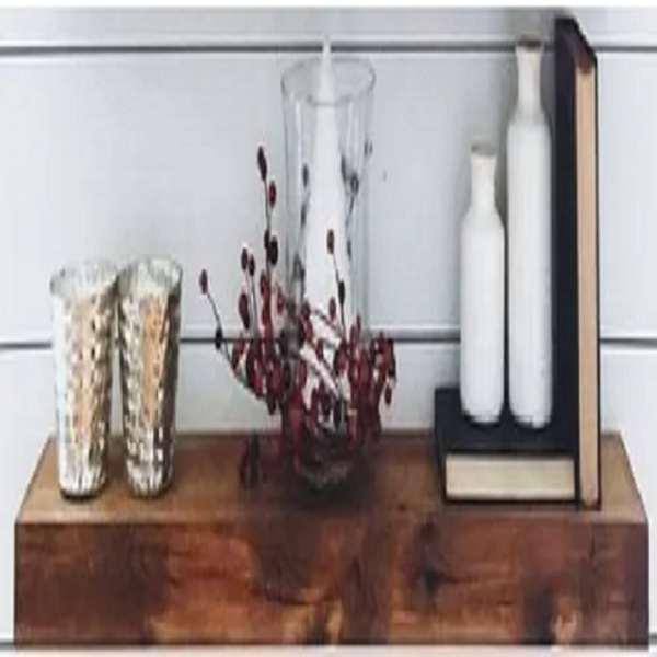 Prateleira Com Suporte Invisível Madeira Maciça 80x15 - Imbuia