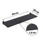 Prateleira com Suporte Visível 80x20cm Preta Concept Prat-K