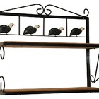 Prateleira Cozinha Dupla Madeira Ferro Angolas Preto 50x60