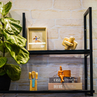 Prateleira de Aço Preta 70x30cm com Suporte Visível Flow Maxeb