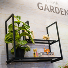 Prateleira de Aço Preta 70x30cm com Suporte Visível Flow Maxeb