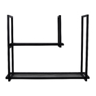 Prateleira de Aço Preta 70x30cm com Suporte Visível Flow Maxeb