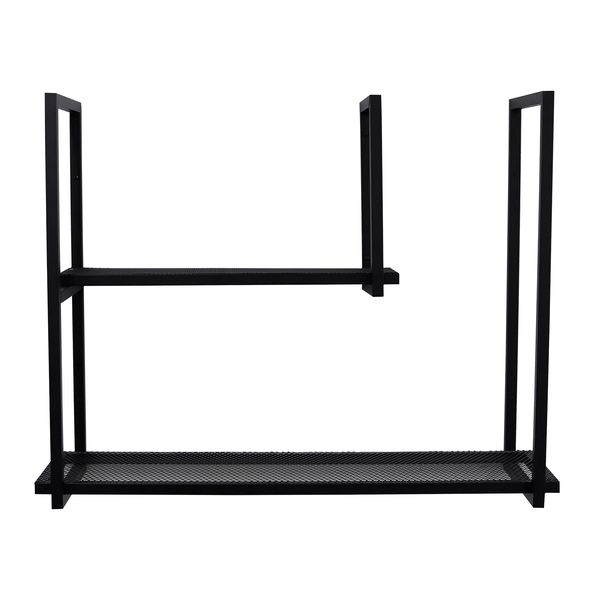 Prateleira de Aço Preta 70x30cm com Suporte Visível Flow Maxeb