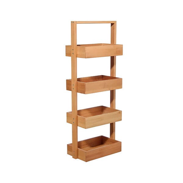 Prateleira De Bambu Com 4 Andares - 28x15x88cm - Clink | Leroy Merlin