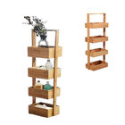 Prateleira De Bambu Com 4 Andares - 28x15x88cm - Clink