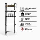 Prateleira De Banheiro Com 3 Níveis Preta Vaso Sanitário