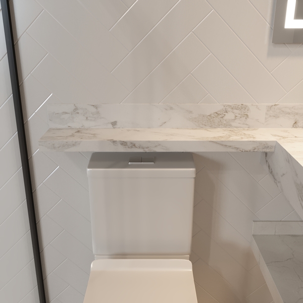 Prateleira de Banheiro Porcelanato Marmorizado Gold 6x15x80 Bongut