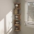 Prateleira De Canto Lyra 5 Nichos Decorativos Freijó Para Sal