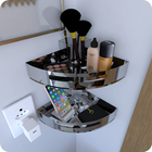 Prateleira De Canto Para Quarto Inox Brilhante Multiuso