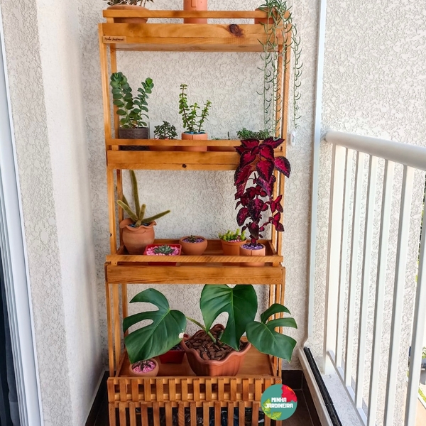 Prateleira De Chão, Suporte Com Rodinhas, Jardineira P17