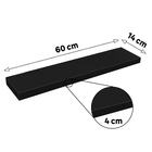 Prateleira de Madeira 60x14x4cm Preto Spaceo