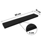 Prateleira de Madeira 90x14x4cm Preto Spaceo