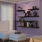 Prateleira de Madeira 90x25cm Preto Spaceo