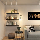 Prateleira de Madeira 90x25cm Preto Spaceo