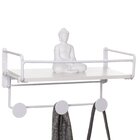 Prateleira De Madeira Com Ganchos Linha Slim Branco
