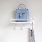 Prateleira De Madeira Com Ganchos Linha Slim Branco