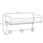 Prateleira De Madeira Com Ganchos Linha Slim Branco