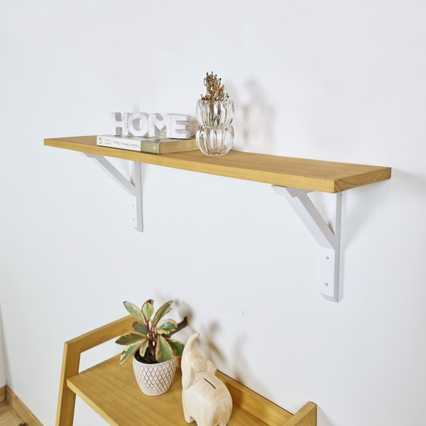 Prateleira De Madeira Com Mão Francesa Chapecó 90cm - Branco