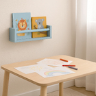 Prateleira de Madeira MDF Azul 45x10cm com Suporte Embutido Box Emklave