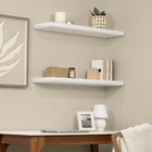 Prateleira de Madeira MDF Branca 90x25cm com Suporte Invisível Classic Montfácil