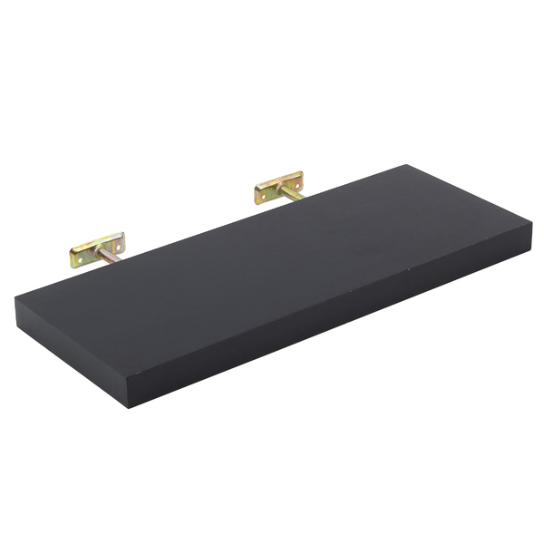 Prateleira de Madeira MDF Preta 60x23,5cm com Suporte Invisível Montfácil