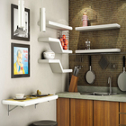 Prateleira de Madeira MDP Branca 120x25cm com Suporte Invisível Classic Montfácil