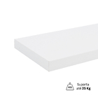 Prateleira de Madeira MDP Branca 150x25cm com Suporte Invisível Spaceo