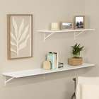 Prateleira de Madeira MDP Branca 150x30cm Decoração Spaceo