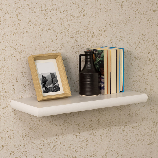 Prateleira de Madeira MDP Branca 60x25cm com Suporte Invisível Classic Montfácil