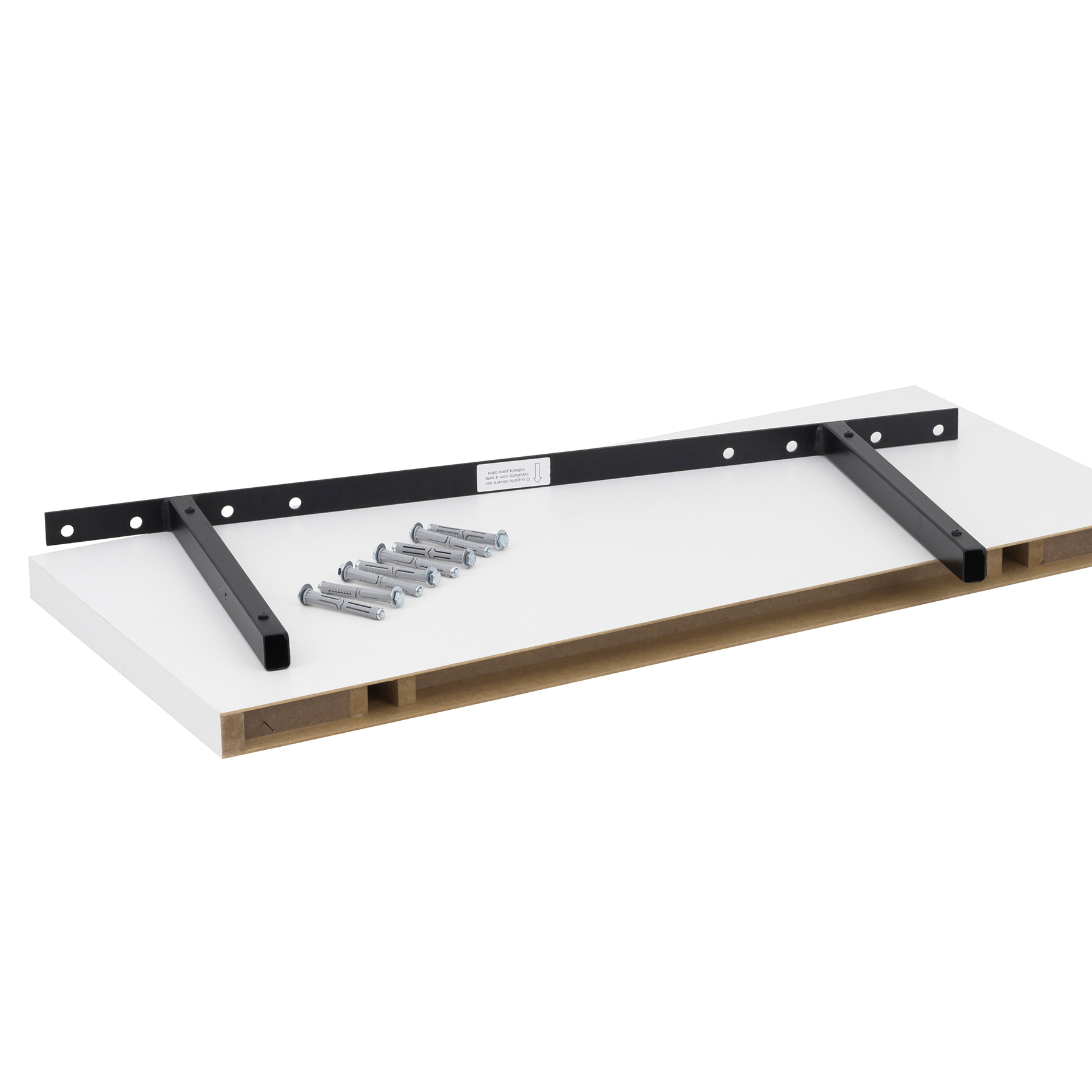 Prateleira de Madeira MDP Branca 90x40cm com Suporte Invisível