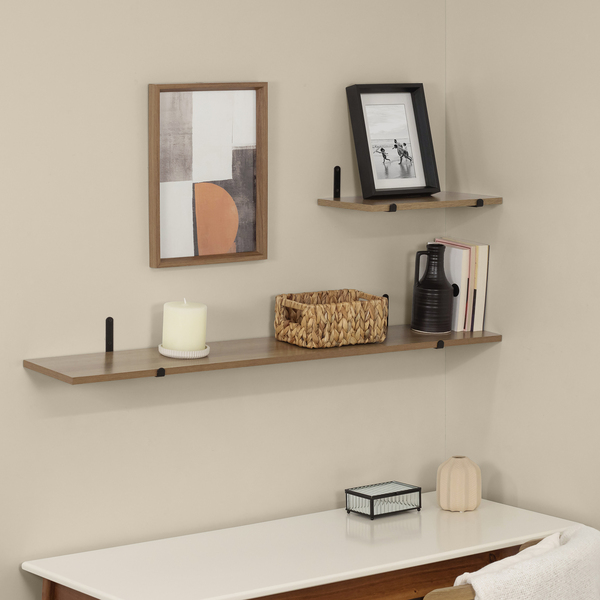 Prateleira de Madeira MDP Freijó 40x20cm Decoração Spaceo