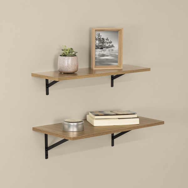 Prateleira de Madeira MDP Freijó 60x20cm Decoração Spaceo