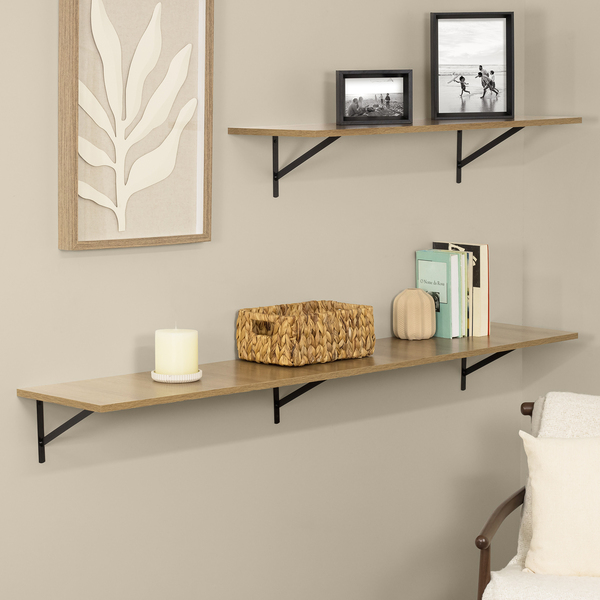 Prateleira de Madeira MDP Freijó 90x30cm Decoração Spaceo