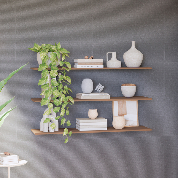 Prateleira de Madeira MDP Nogueira UV 120x30cm Luciane