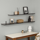 Prateleira de Madeira MDP Preta 120x20cm Decoração Spaceo