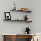 Prateleira de Madeira MDP Preta 120x20cm com Suporte Invisível Criar Zamar