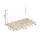 Prateleira de Madeira Pinus Natural e Branca 40x20x13cm com Suporte Visível Settis