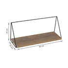 Prateleira de Metal Aço Preta 50x15x21cm com Suporte Visível Ds Artefatos