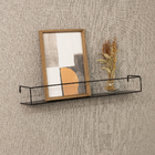 Prateleira de Metal Aço Preta 80x12cm com Suporte Visível Future Zamar