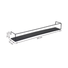 Prateleira de Metal Aço Preta 80x12cm com Suporte Visível Future Zamar