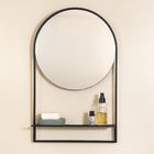 Prateleira De Metal Com Espelho Redondo Oikos