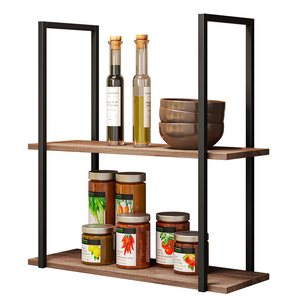 Prateleira De Metal E Madeira Aurora Casa Chick