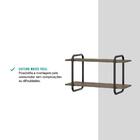 Prateleira De Nicho Madeirada E Tubos Preto Fosco Carraro