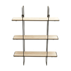 Prateleira De Parede 3 Andares Em Madeira E Metal - Lojas Car