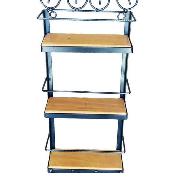 Prateleira De Parede Multiuso Ferro E Madeira Decoração Com G