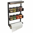 Prateleira De Utensílios Porta Temperos Cozinha Preto Fosco