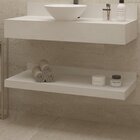 Prateleira De Vidro Para Banheiro 100cm Unique Cimento