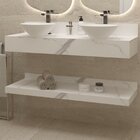 Prateleira De Vidro Para Banheiro 120cm Unique Marmorizado