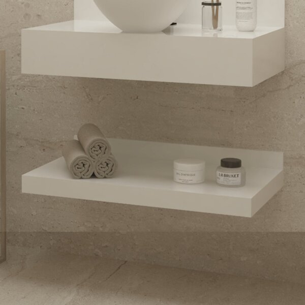 Prateleira De Vidro Para Banheiro 80cm Unique Branco